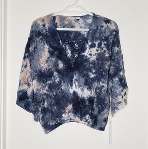 Young Fabulous & Broke Tie-Dye Crochet Crop Blouse